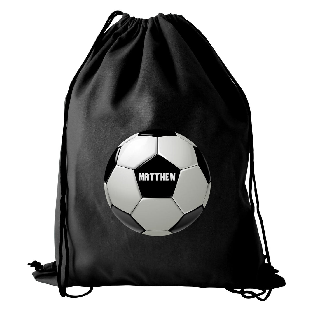 Personalised Memento Textiles Personalised Football Black Swim &amp; Kit Bag