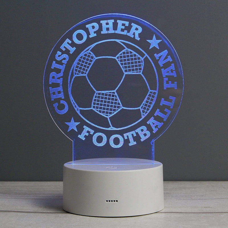 Personalised Memento Candles & Reed Diffusers Personalised Football LED Colour Changing Desk Night Light
