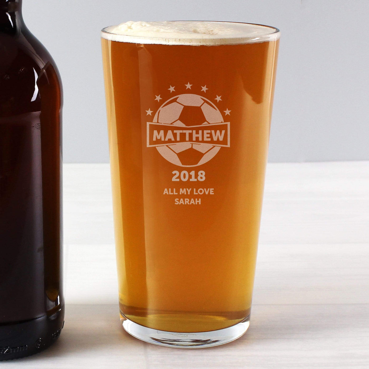Personalised Memento Glasses & Barware Personalised Football Pint Glass