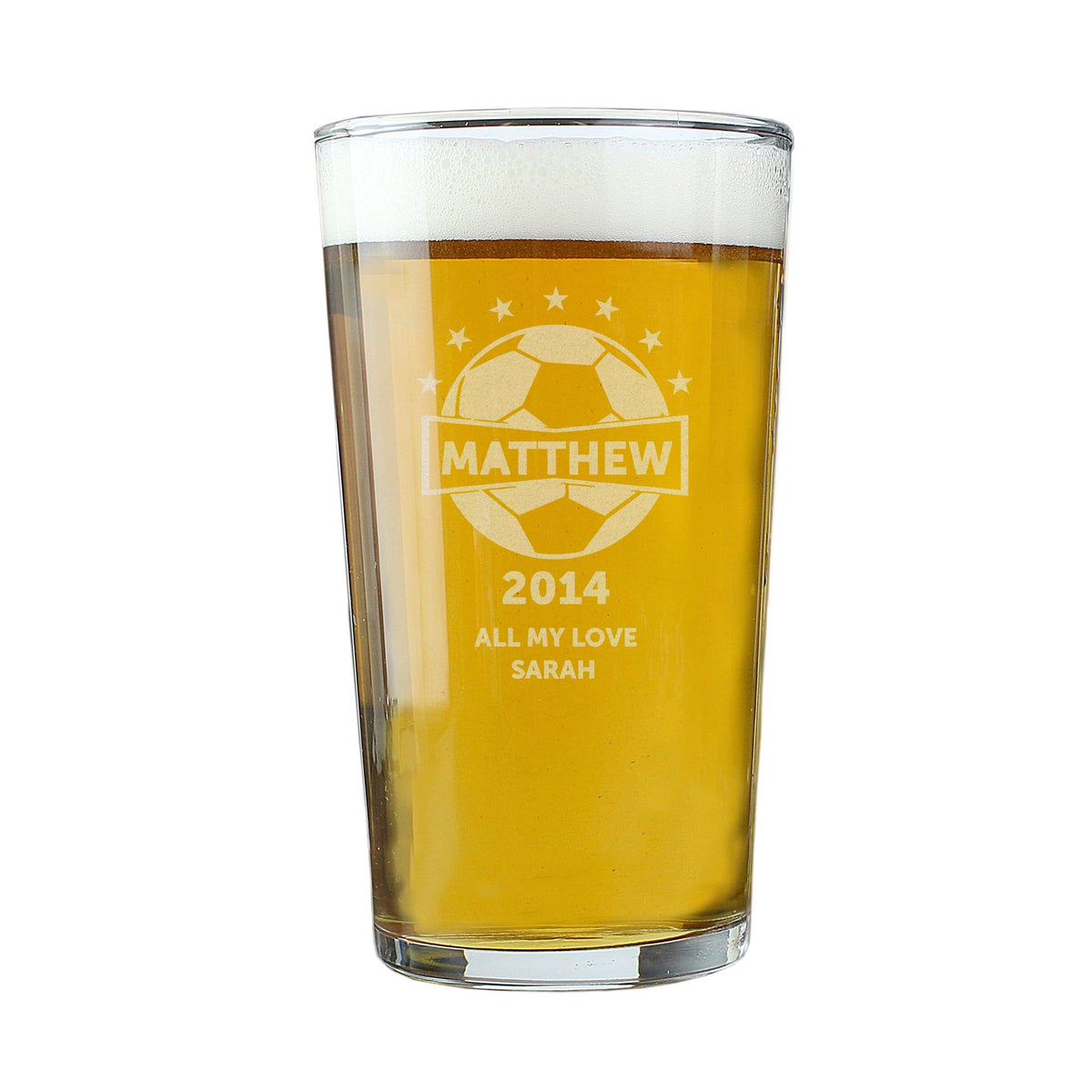 Personalised Memento Glasses & Barware Personalised Football Pint Glass