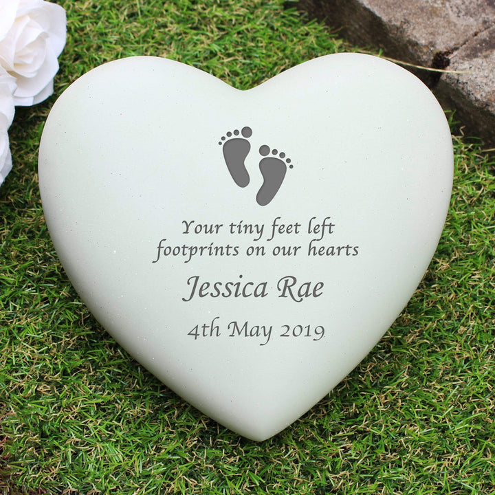 Personalised Memento Memorials Personalised Footprints Heart Memorial
