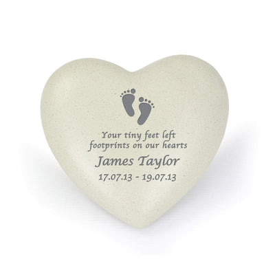 Personalised Memento Memorials Personalised Footprints Heart Memorial
