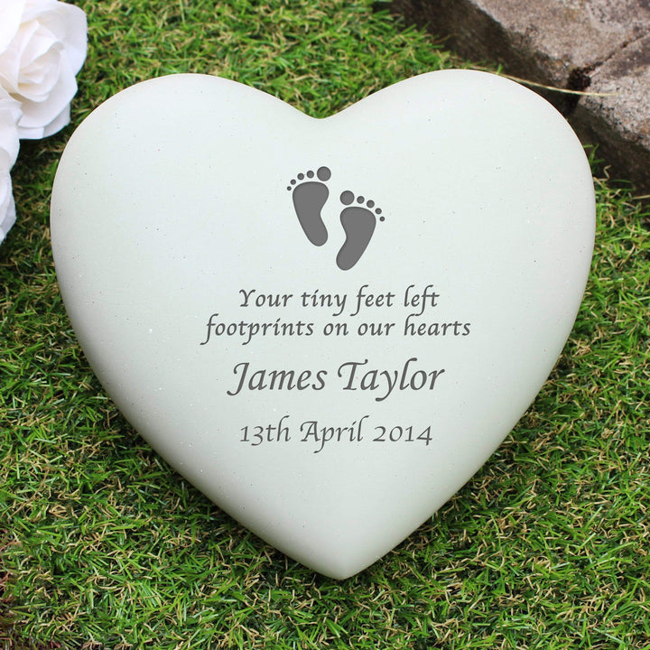 Personalised Memento Memorials Personalised Footprints Heart Memorial