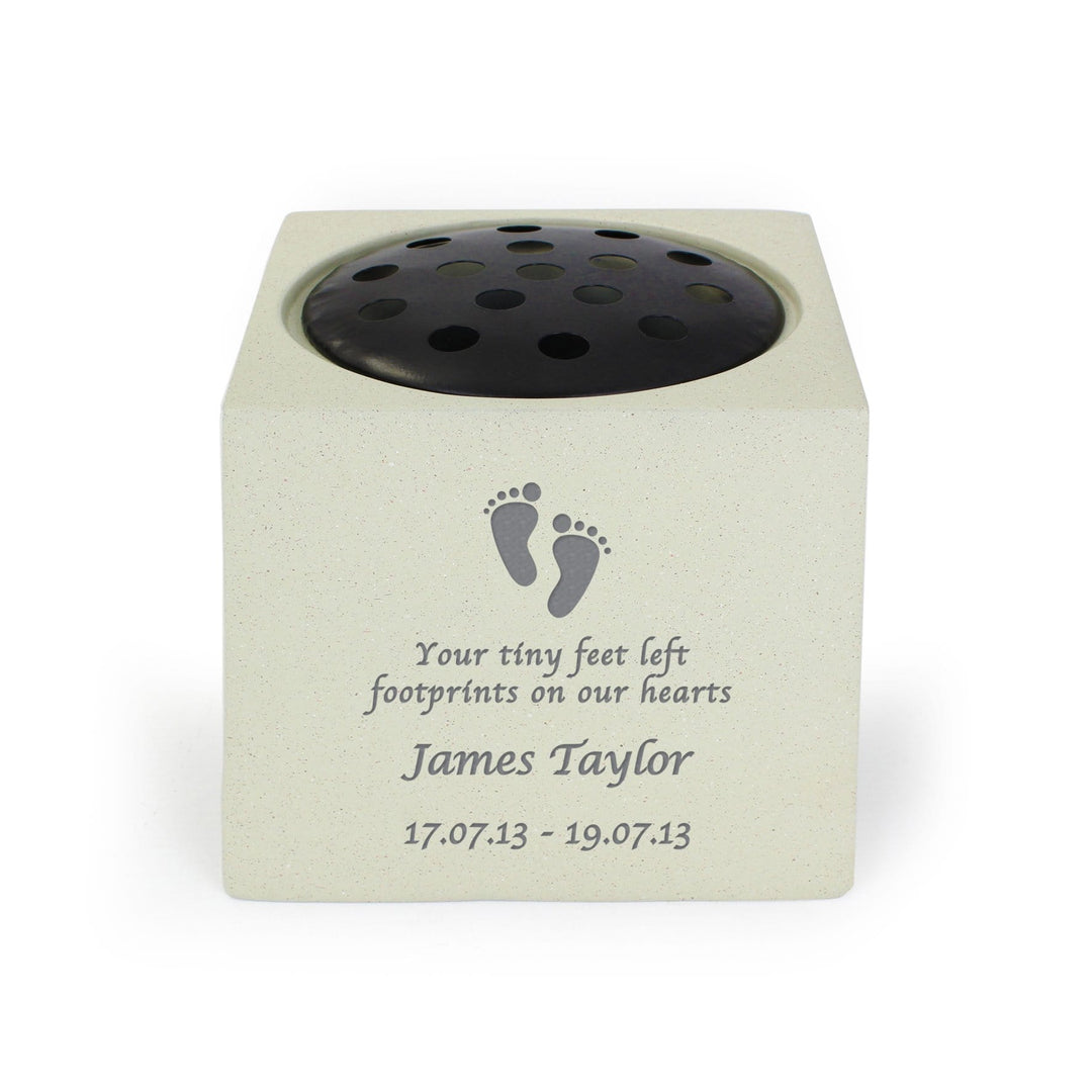 Personalised Memento Memorials Personalised Footprints Memorial Vase