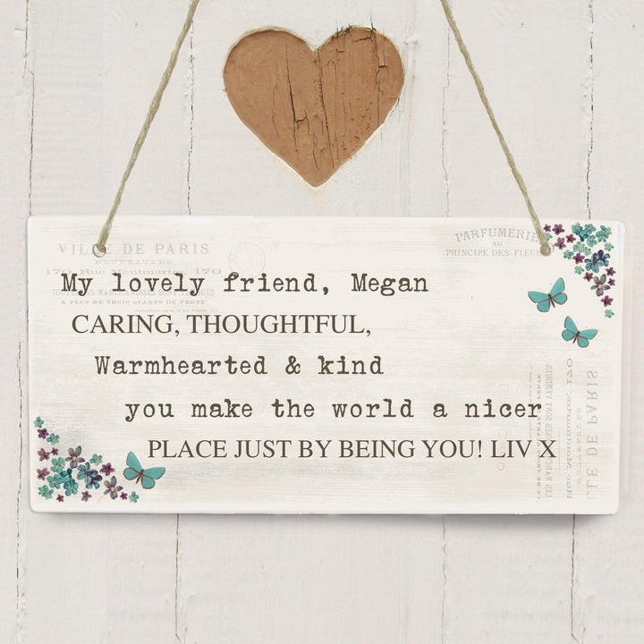 Personalised Memento Wooden Personalised Forget me not Wooden Sign