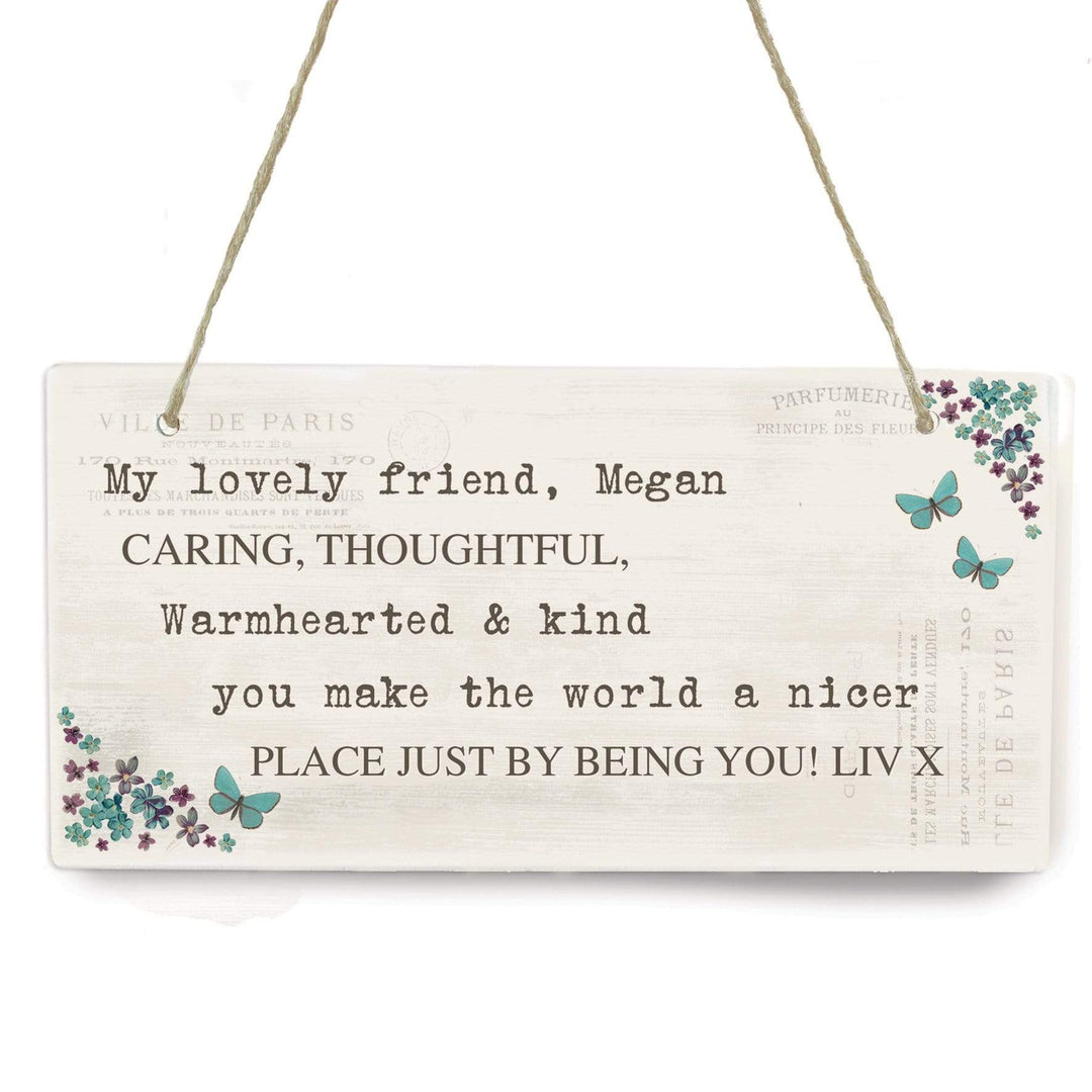 Personalised Memento Wooden Personalised Forget me not Wooden Sign