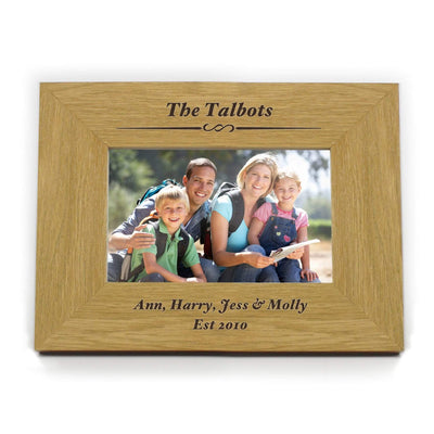 Personalised Memento Wooden Personalised Formal 6x4 Landscape Oak Finish Photo Frame