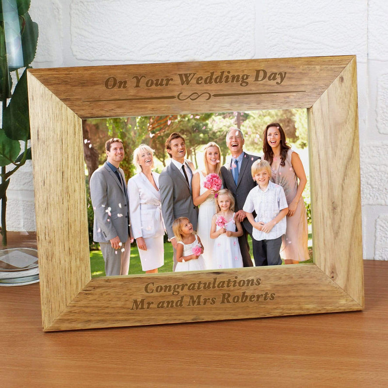 Personalised Memento Wooden Personalised Formal 7x5 Landscape Wooden Photo Frame