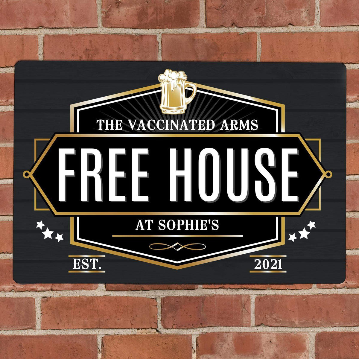 Personalised Memento Personalised Free House Black Metal Sign