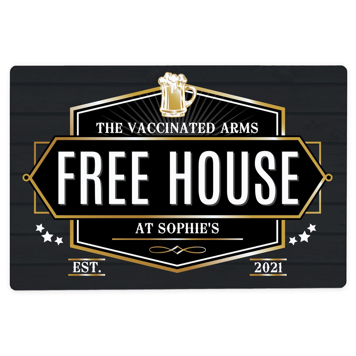 Personalised Memento Personalised Free House Black Metal Sign