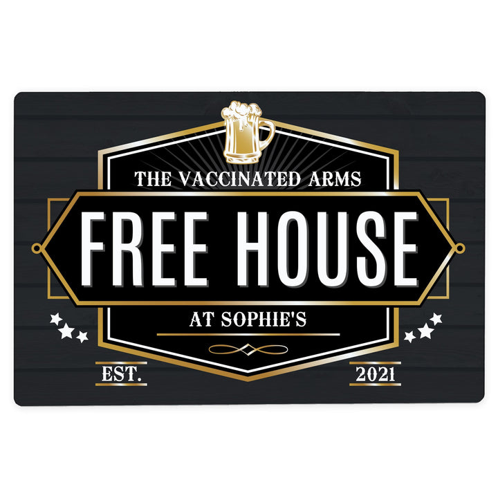 Personalised Memento Personalised Free House Black Metal Sign