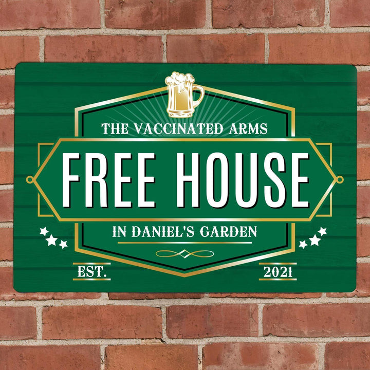 Personalised Memento Personalised Free House Green Metal Sign