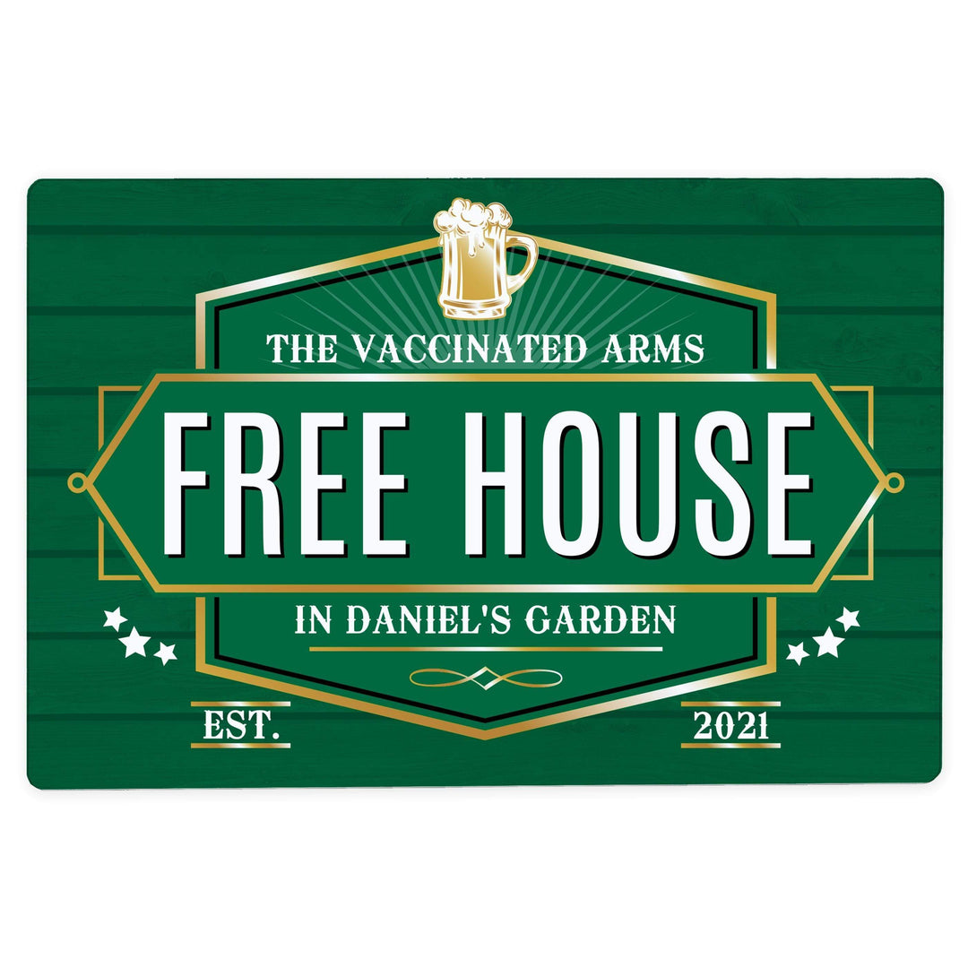 Personalised Memento Personalised Free House Green Metal Sign