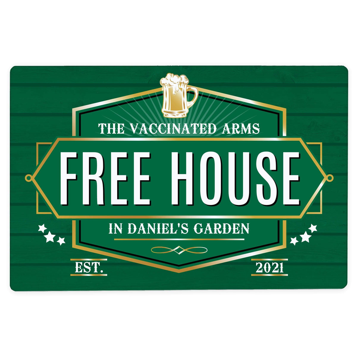 Personalised Memento Personalised Free House Green Metal Sign