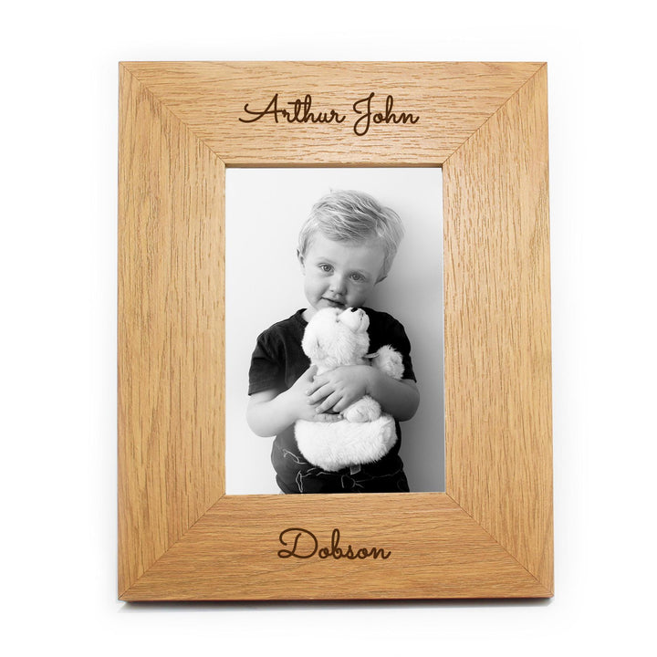 Personalised Memento Personalised Free Text 4x6 Wooden Photo Frame