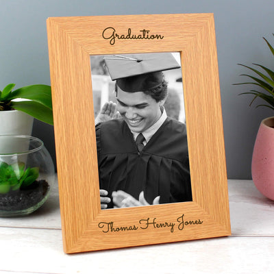 Personalised Memento Personalised Free Text 4x6 Wooden Photo Frame