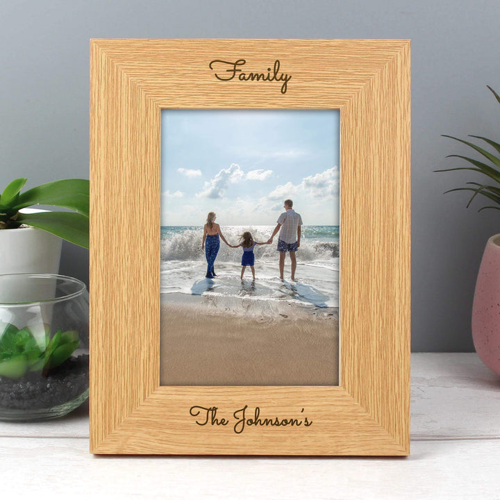 Personalised Memento Personalised Free Text 4x6 Wooden Photo Frame