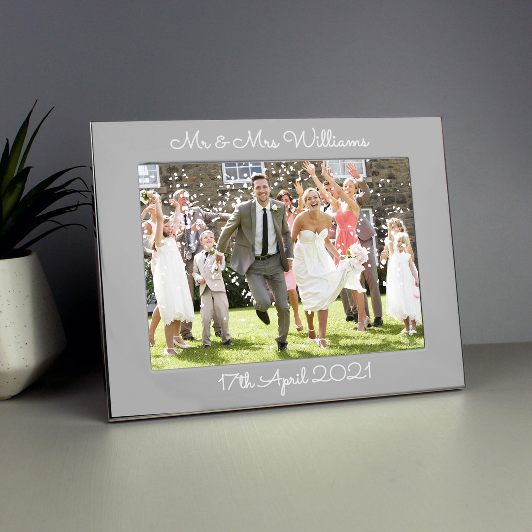 Personalised Memento Personalised Free Text 5 x 7 Silver Photo Frame