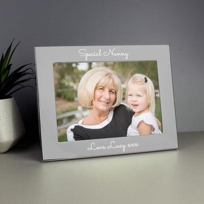 Personalised Memento Personalised Free Text 5 x 7 Silver Photo Frame