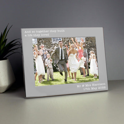 Personalised Memento Personalised Free Text 5 x 7 Silver Photo Frame