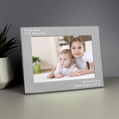 Personalised Memento Personalised Free Text 5 x 7 Silver Photo Frame