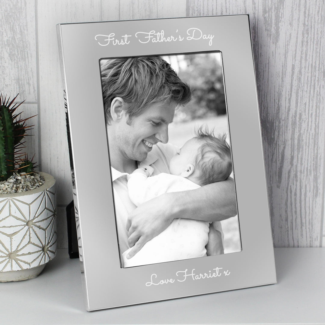 Personalised Memento Personalised Free Text 7 x 5 Silver Photo Frame