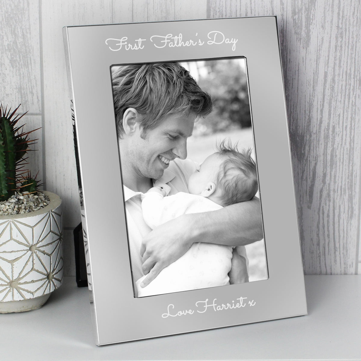Personalised Memento Personalised Free Text 7 x 5 Silver Photo Frame