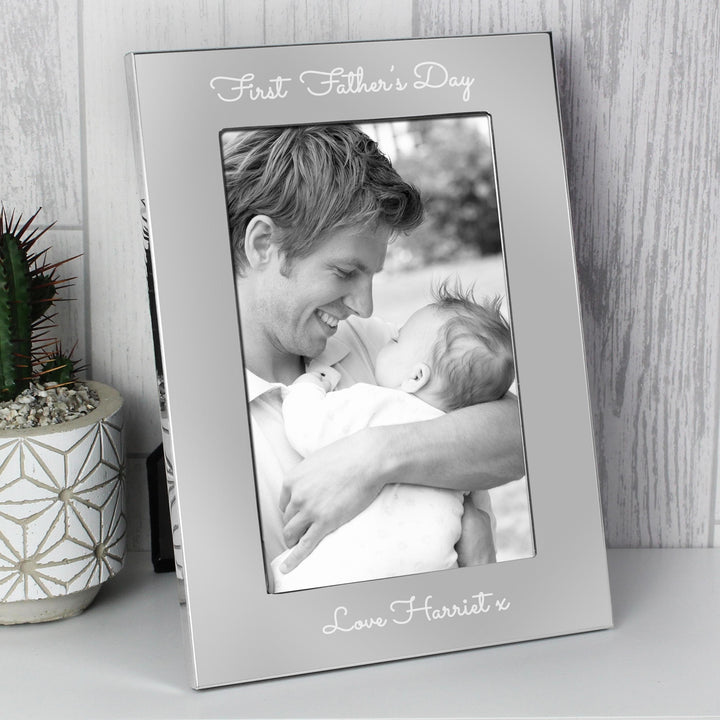 Personalised Memento Personalised Free Text 7 x 5 Silver Photo Frame