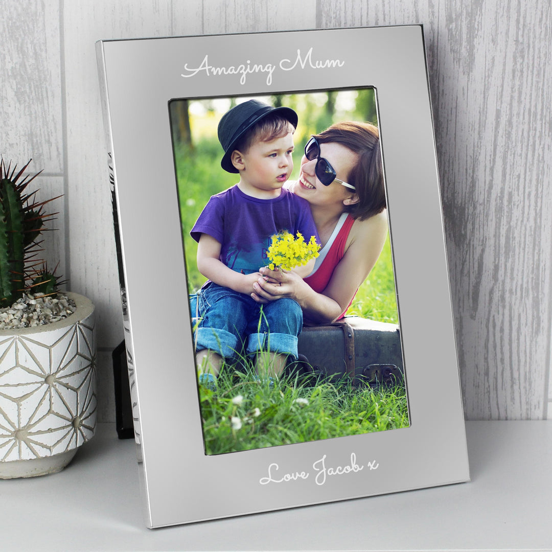 Personalised Memento Personalised Free Text 7 x 5 Silver Photo Frame