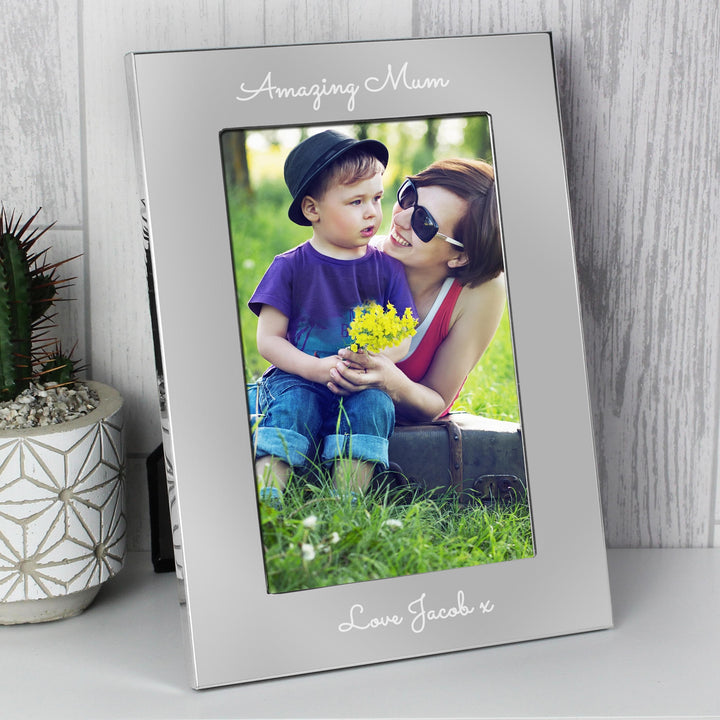 Personalised Memento Personalised Free Text 7 x 5 Silver Photo Frame