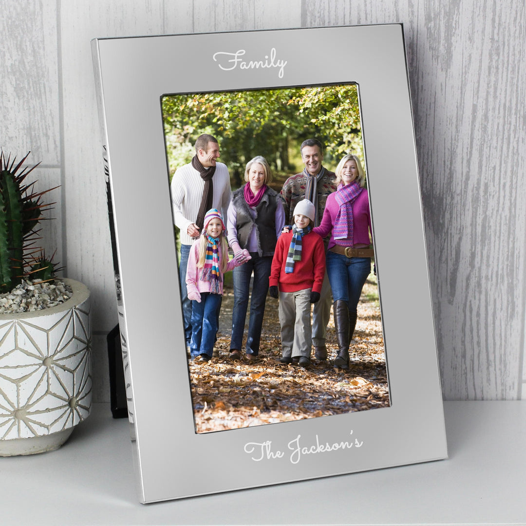 Personalised Memento Personalised Free Text 7 x 5 Silver Photo Frame