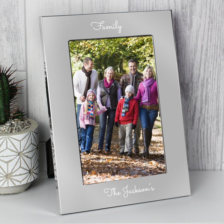 Personalised Memento Personalised Free Text 7 x 5 Silver Photo Frame