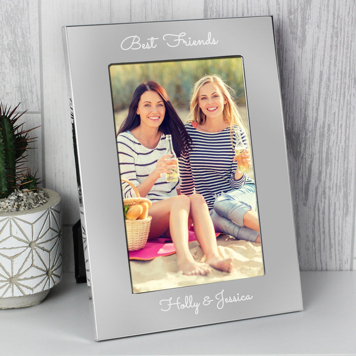 Personalised Memento Personalised Free Text 7 x 5 Silver Photo Frame