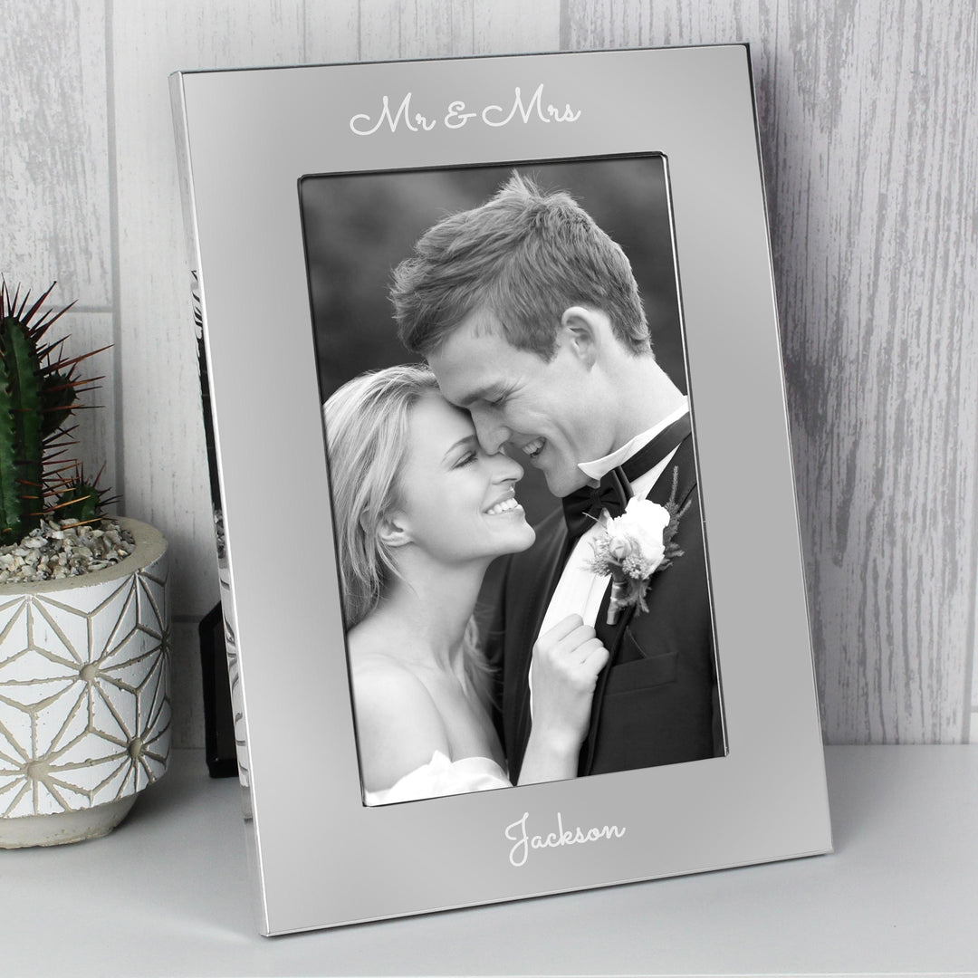 Personalised Memento Personalised Free Text 7 x 5 Silver Photo Frame