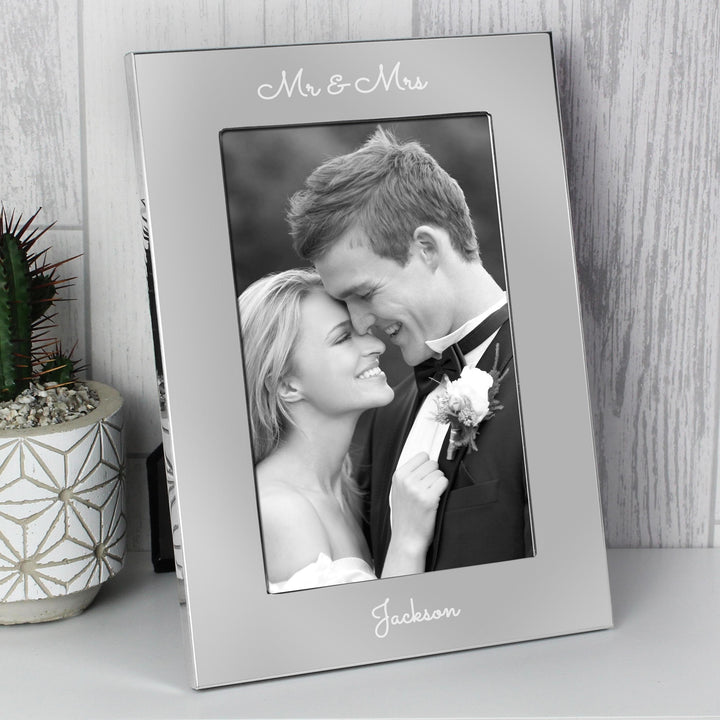 Personalised Memento Personalised Free Text 7 x 5 Silver Photo Frame