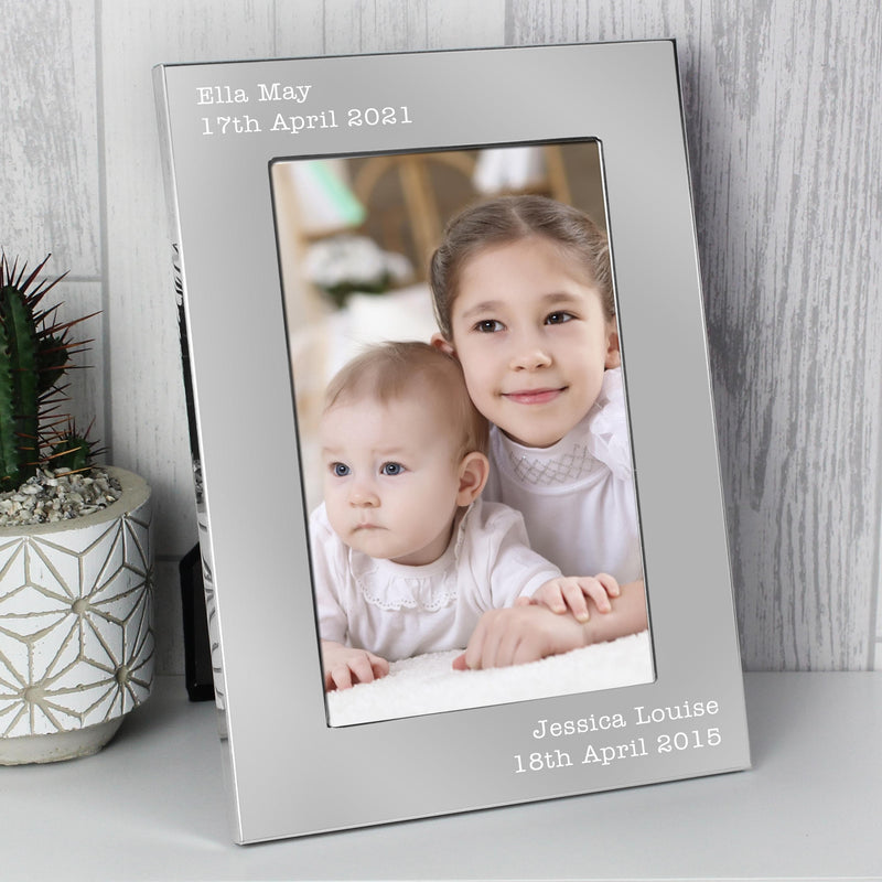 Personalised Memento Personalised Free Text 7 x 5 Silver Photo Frame