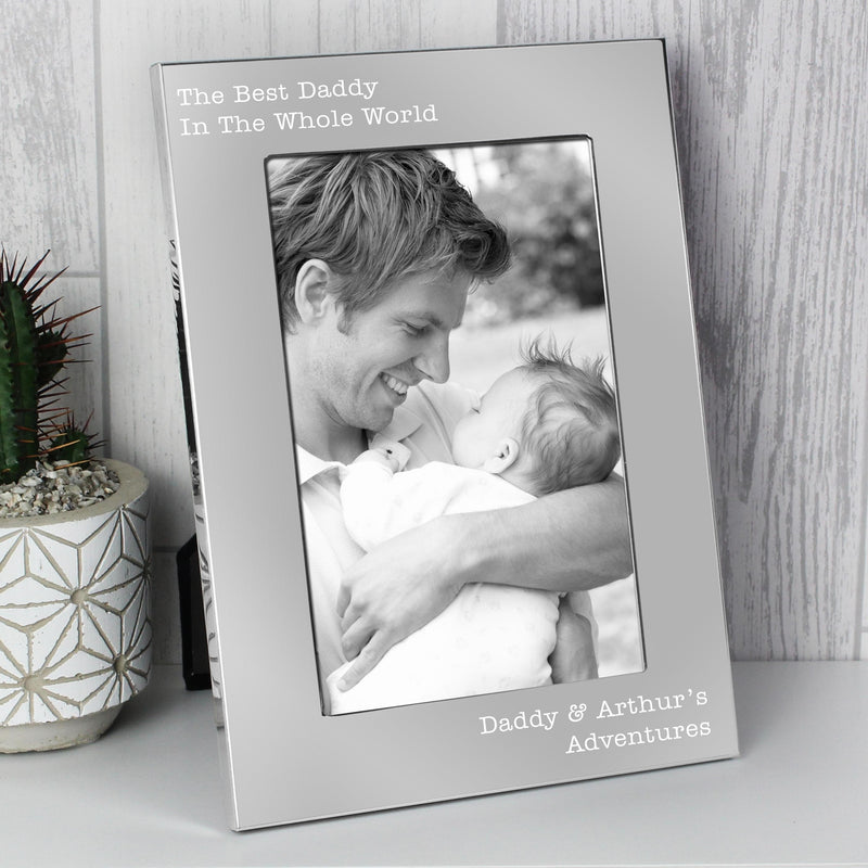 Personalised Memento Personalised Free Text 7 x 5 Silver Photo Frame