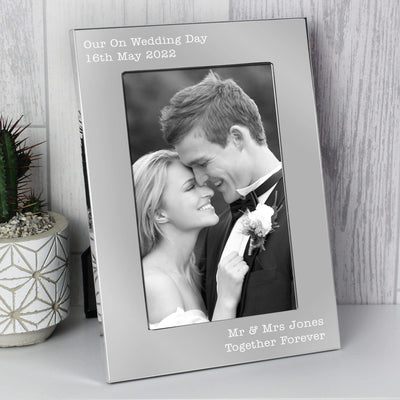 Personalised Memento Personalised Free Text 7 x 5 Silver Photo Frame