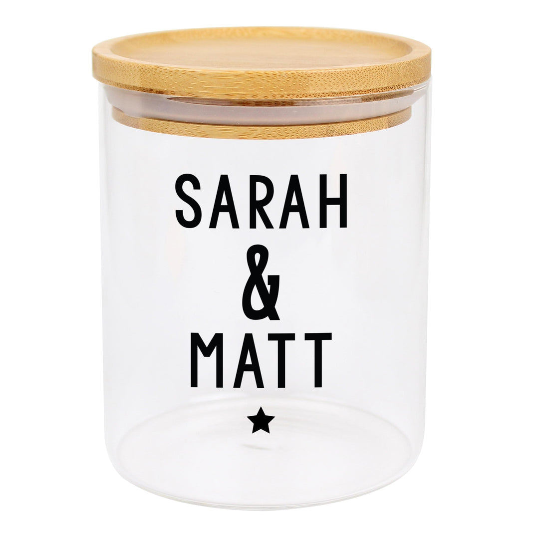 Personalised Memento Personalised Free Text Glass Jar with Bamboo Lid