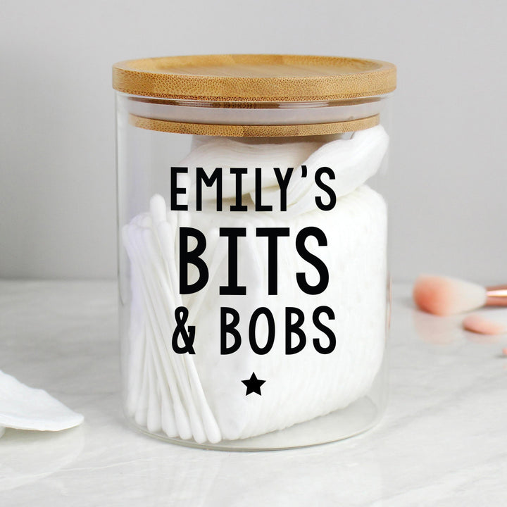 Personalised Memento Personalised Free Text Glass Jar with Bamboo Lid