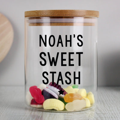 Personalised Memento Personalised Free Text Glass Jar with Bamboo Lid