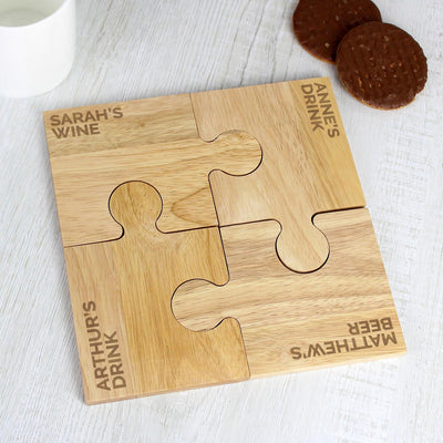 Personalised Memento Personalised Free Text Jigsaw Coasters
