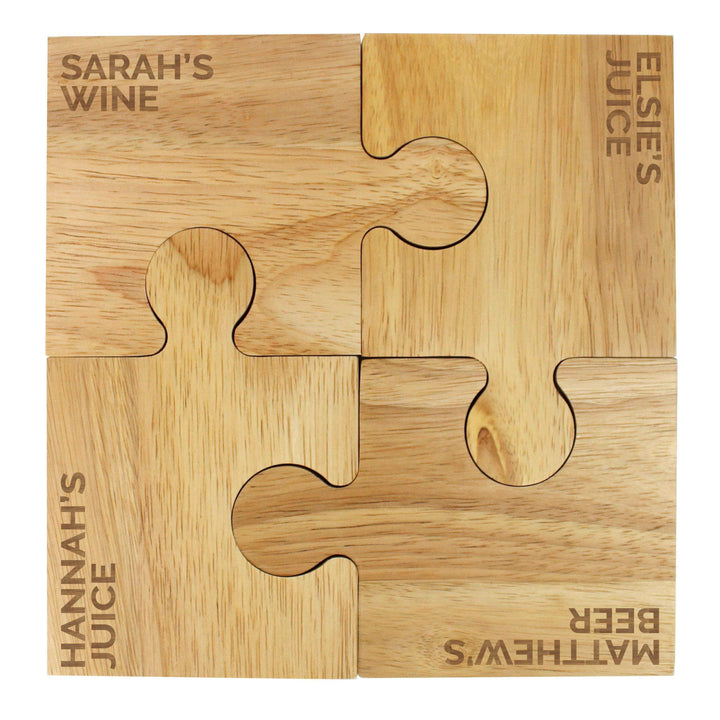 Personalised Memento Personalised Free Text Jigsaw Coasters