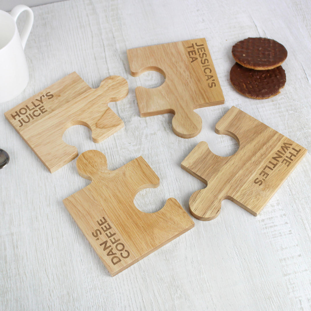 Personalised Memento Personalised Free Text Jigsaw Coasters