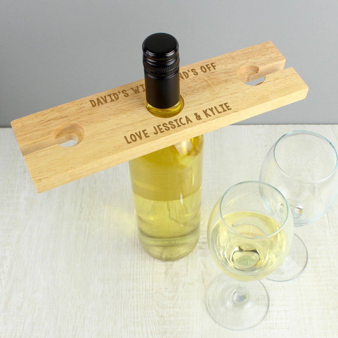 Personalised Memento Personalised Free Text Wine Glass &amp; Bottle Holder