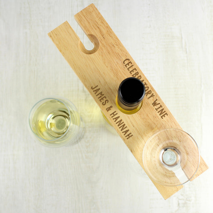 Personalised Memento Personalised Free Text Wine Glass &amp; Bottle Holder