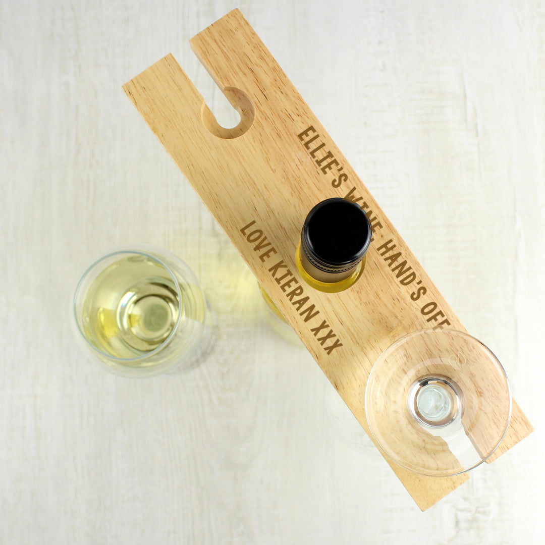 Personalised Memento Personalised Free Text Wine Glass &amp; Bottle Holder