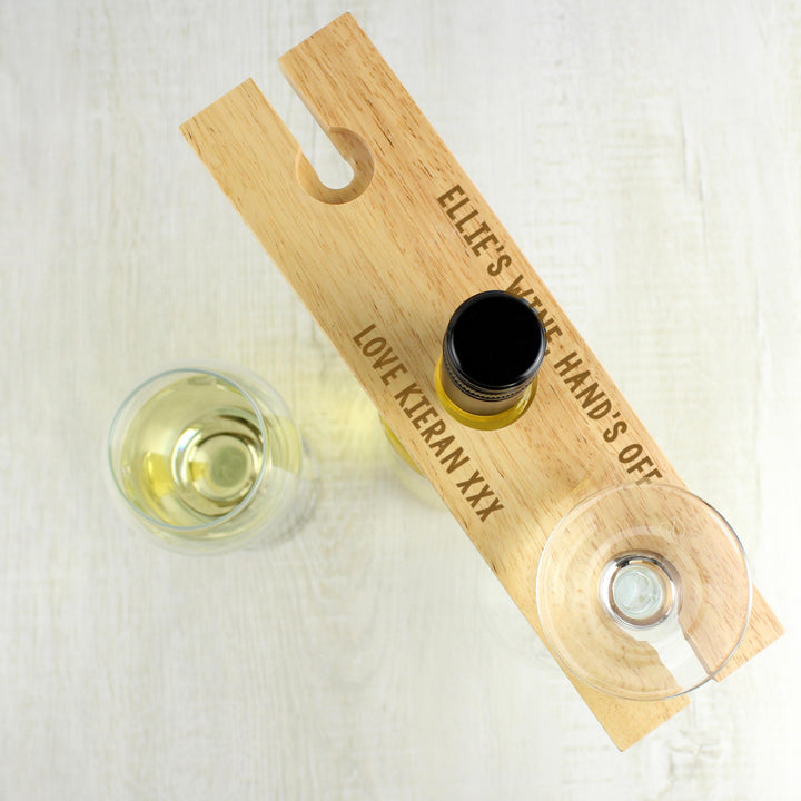 Personalised Memento Personalised Free Text Wine Glass &amp; Bottle Holder