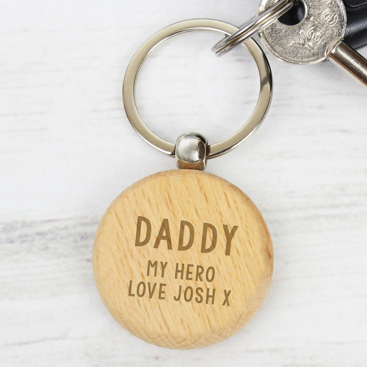 Personalised Memento Personalised Free Text Wooden Keyring