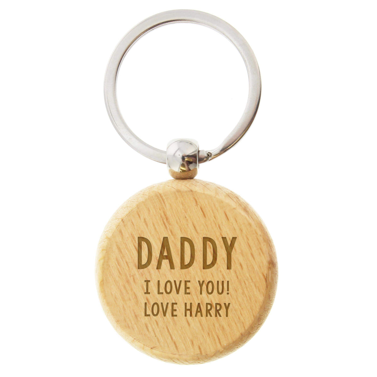 Personalised Memento Personalised Free Text Wooden Keyring